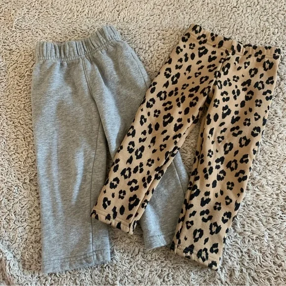 Cat & Jack Gray and Leopard Pattern Leggings - Picture 1 of 7